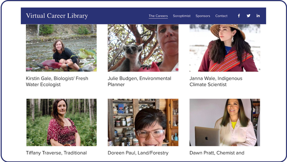 Each Career Role Model page includes a video interview, a biography, and pictures to demonstrate their work.